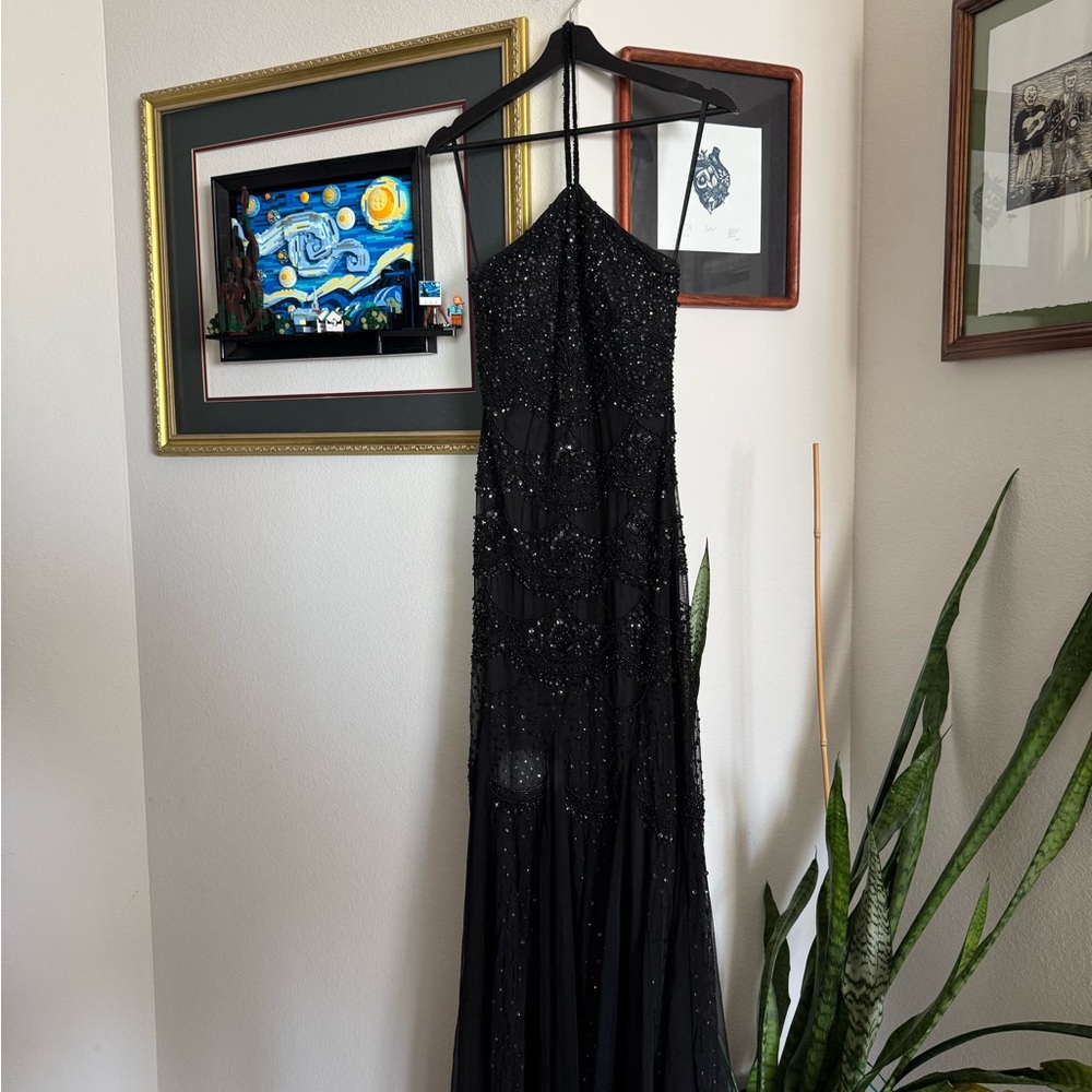 Vintage Cache Beaded Evening Gown Dress